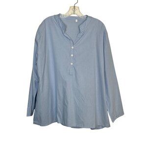 Henley Shirt Womens 2XL Long Sleeves Button